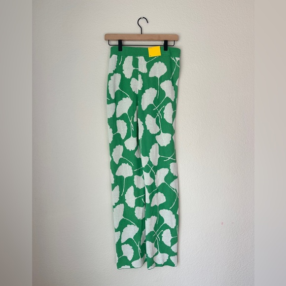 Diane Von Furstenberg Green Ginkgo Knit Flare Pants NWT - DVF for Target - Picture 3 of 4